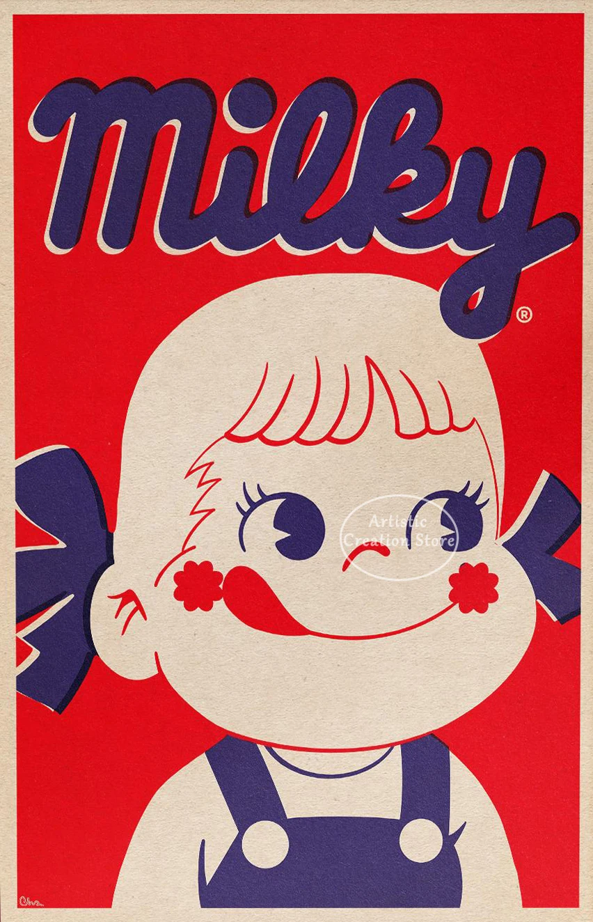 Plakat kawaii kuchnia japońska - kot i matcha żółty