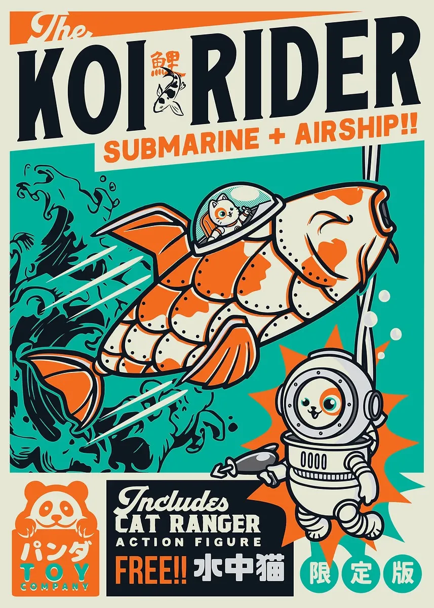 Plakat kawaii z ramenem i robotem Fioletowy/фиолетовый