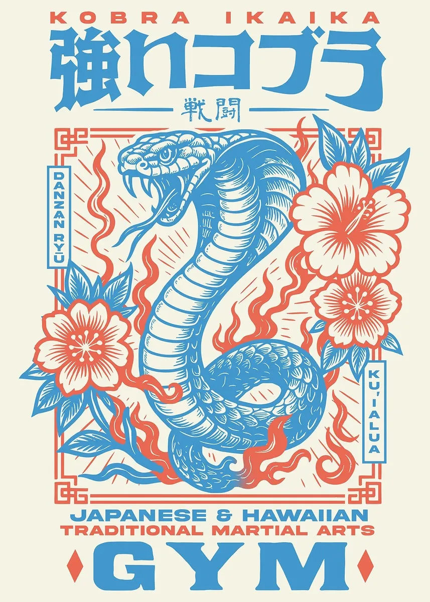 Plakat kawaii z ramenem i robotem żółty
