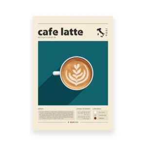 Plakat kawowy - latte, espresso, cortado Burgundia