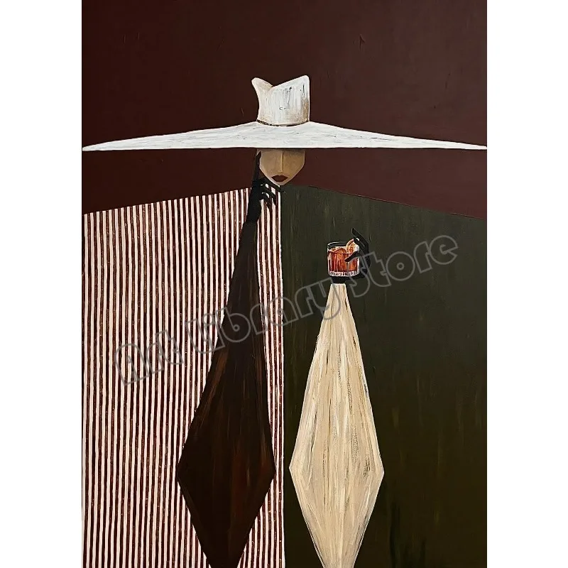 Kelner z koktajlami - plakat vintage Burgundia