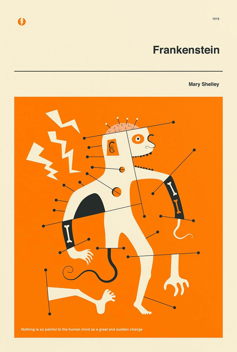 Plakat klasyczna literatura minimalistyczny Jasnoszary