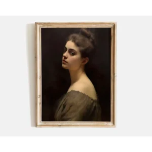 Plakat kobieta w stylu wiktoriańskim – mroczny portret Zielony