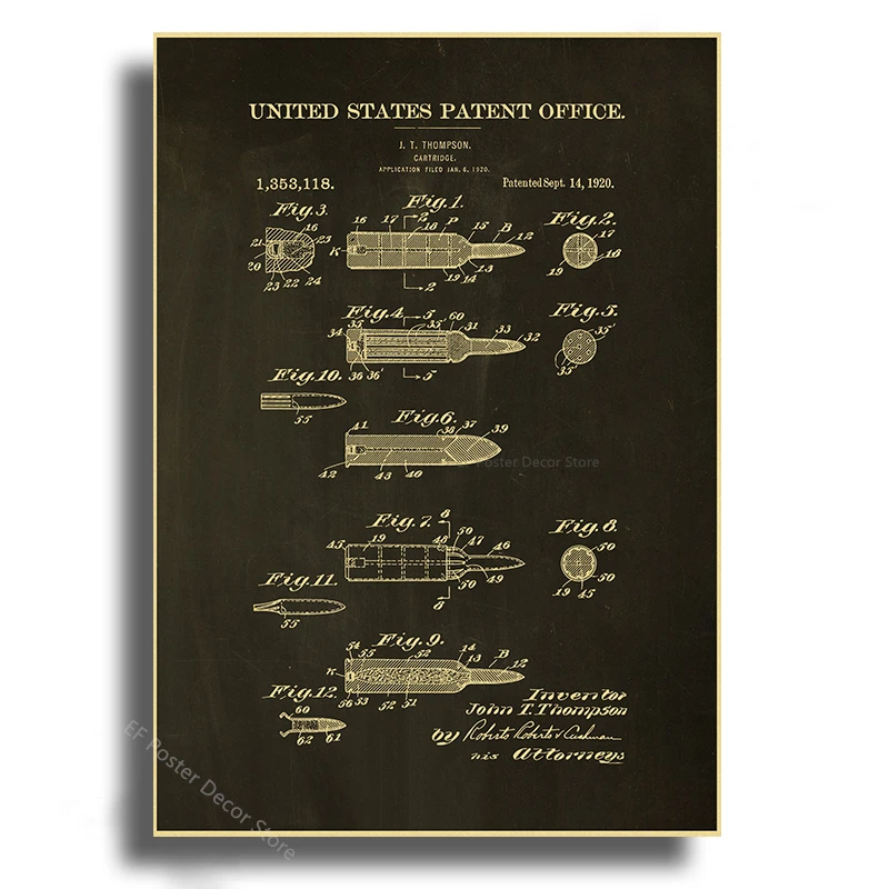 Vintage kolekcja broni - plakat industrialny Czarny