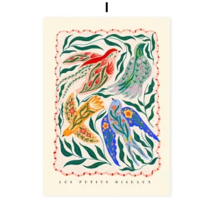 Plakat kolorowe kwiaty abstrakcja Granatowy