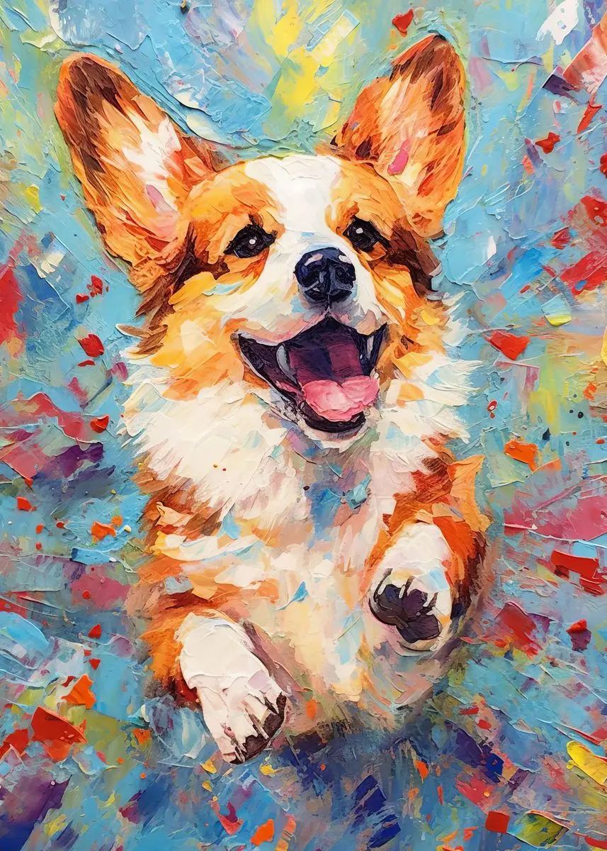 Kolorowy plakat z psami owczarek i samojed Burgundia