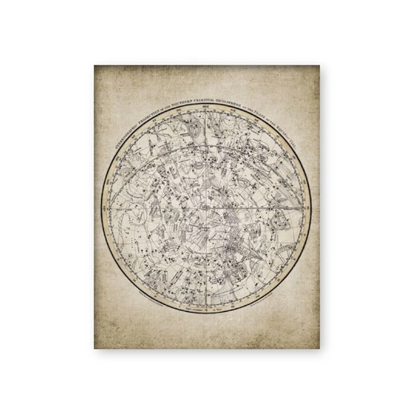 Antyczna mapa konstelacji – plakat astronomiczny Czarny