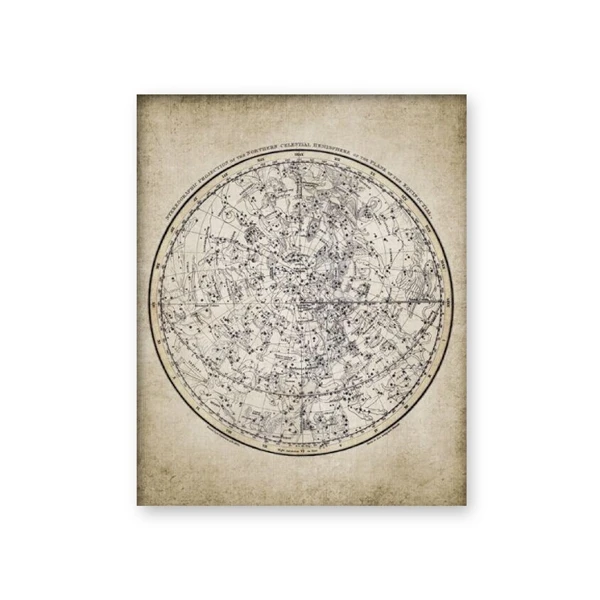 Antyczna mapa konstelacji – plakat astronomiczny Jasny