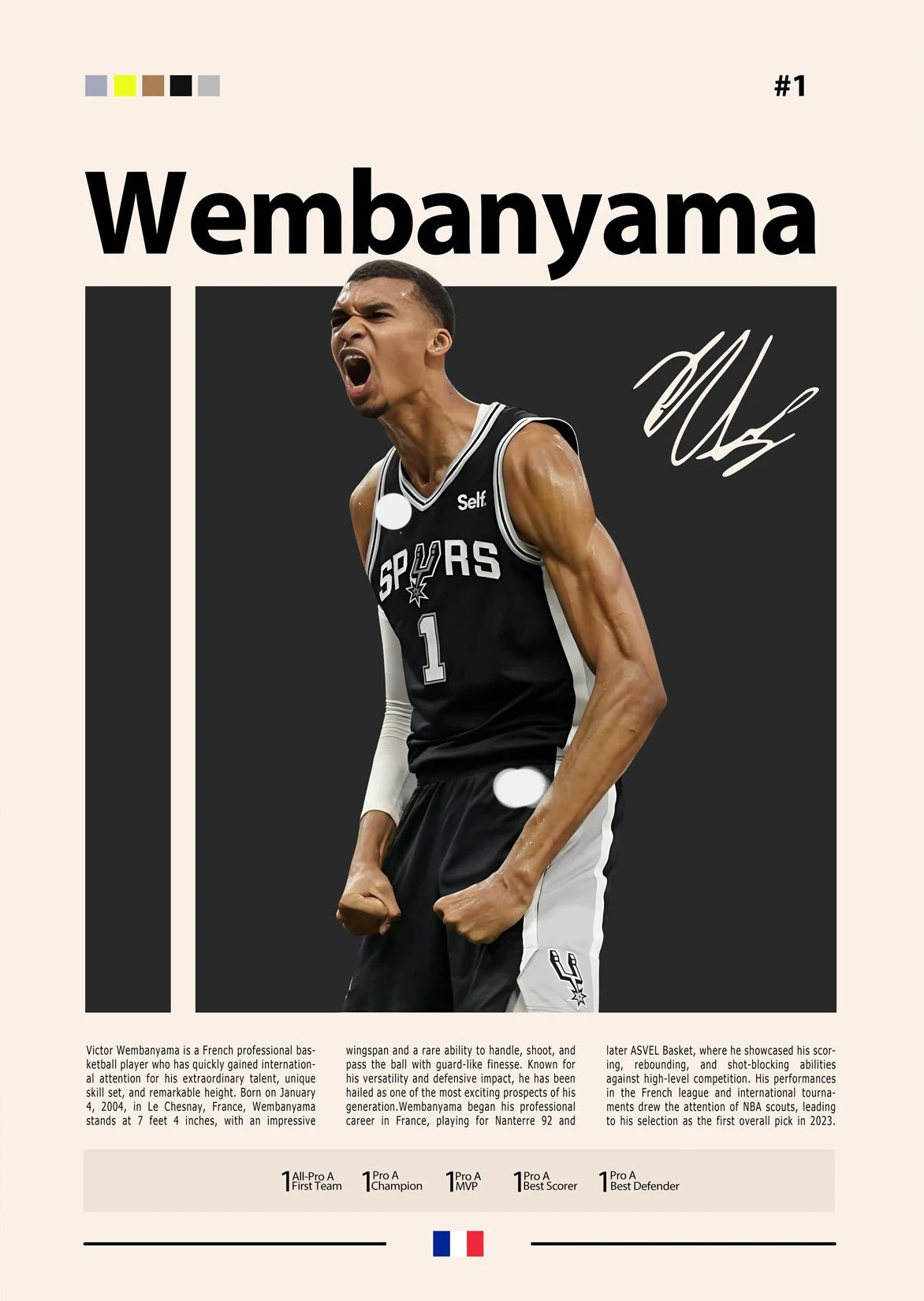 Plakat koszykarz - sportowa dekoracja do pokoju Niebieski