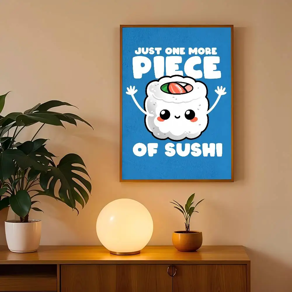 Plakat kreskówkowe sushi Fioletowy