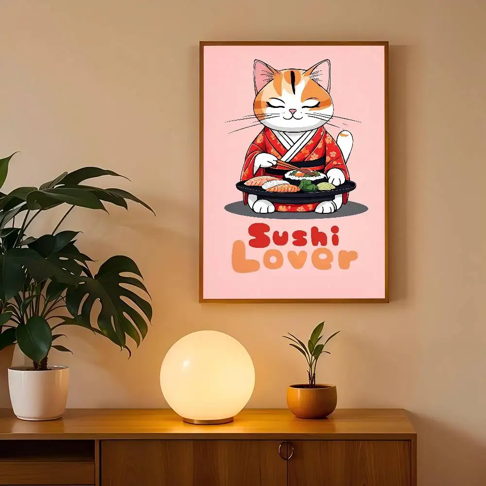Plakat kreskówkowe sushi Zielony