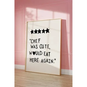 Plakat kuchenny minimalistyczny czarno-biały Biały