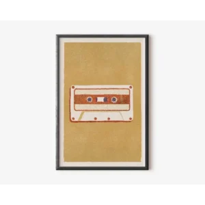 Kultura pop lat 90. - minimalistyczny plakat żółty