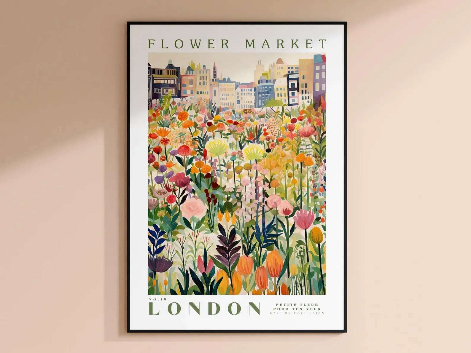 Plakat kwiatowy targ - botaniczna grafika Czerwony