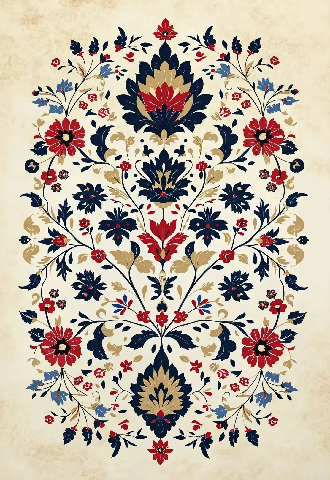 Plakat kwiatowy vintage boho - abstrakcyjna grafika Jasny