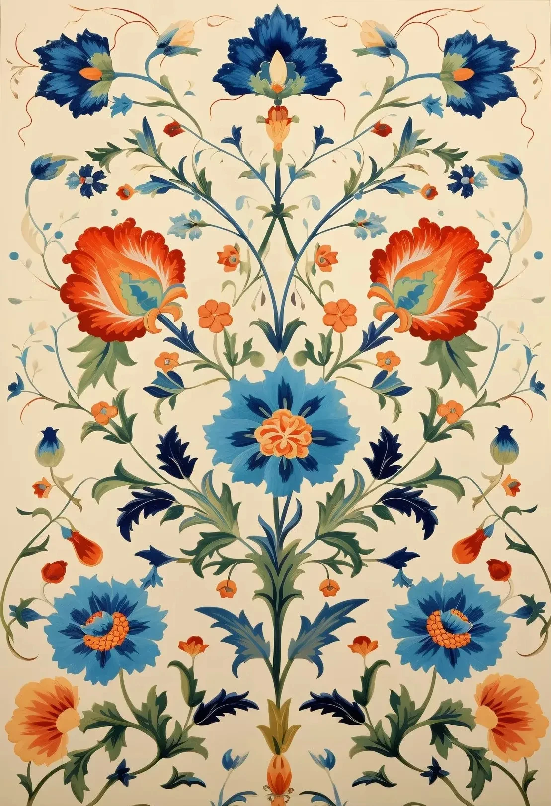 Plakat kwiatowy vintage boho - abstrakcyjna grafika Wielo
