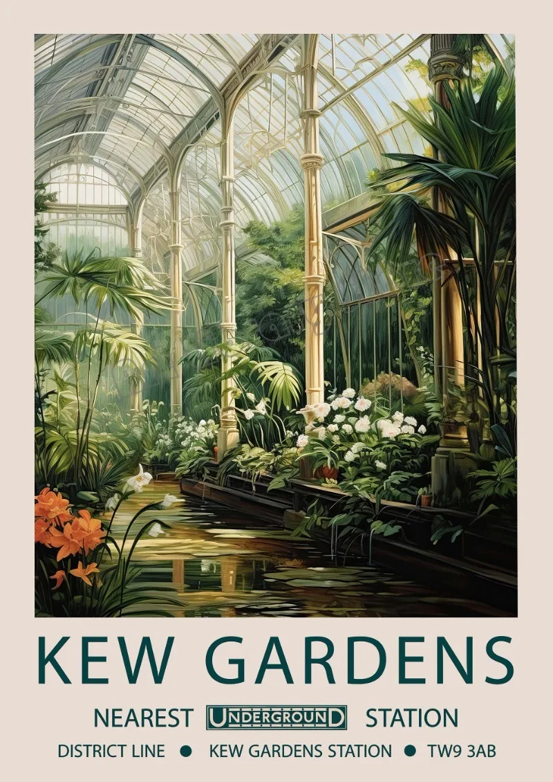 Plakat William Morris Kew Gardens - kwiatowy motyw Fioletowy