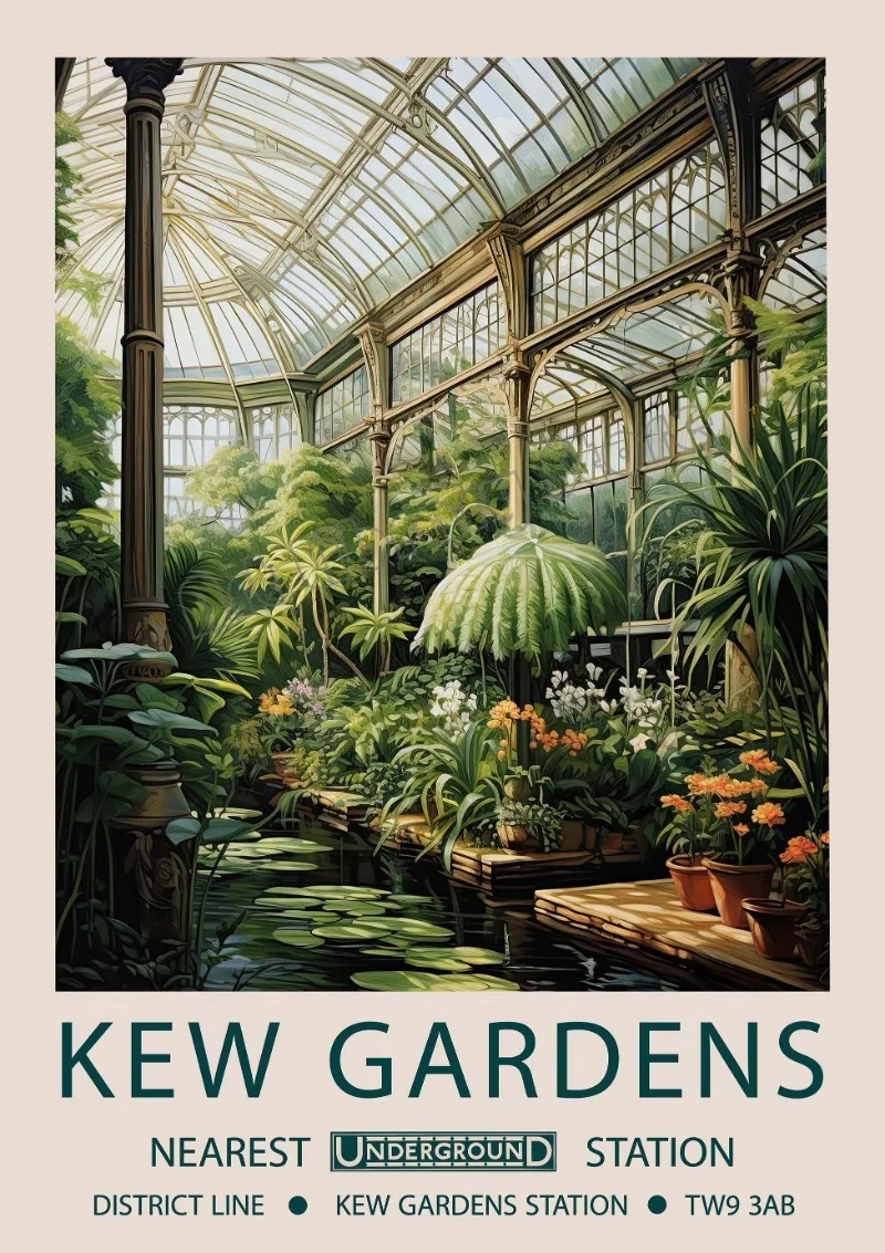 Plakat William Morris Kew Gardens - kwiatowy motyw Fioletowy/фиолетовый