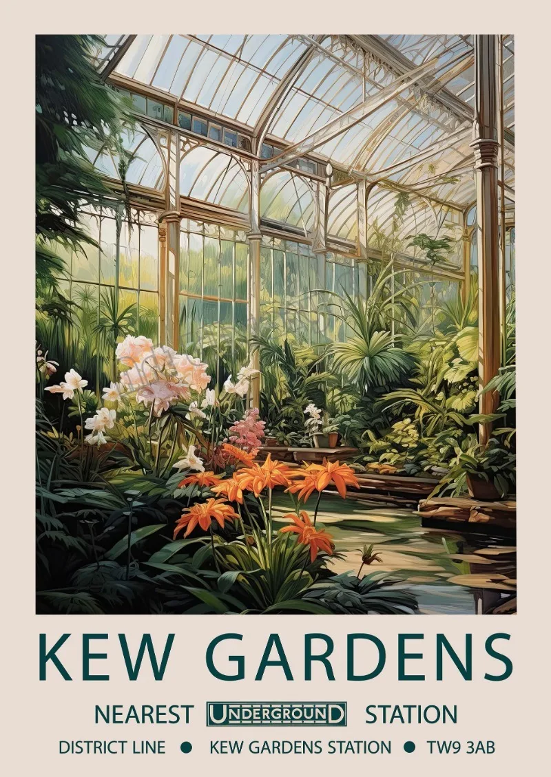 Plakat William Morris Kew Gardens - kwiatowy motyw Jasnożółty