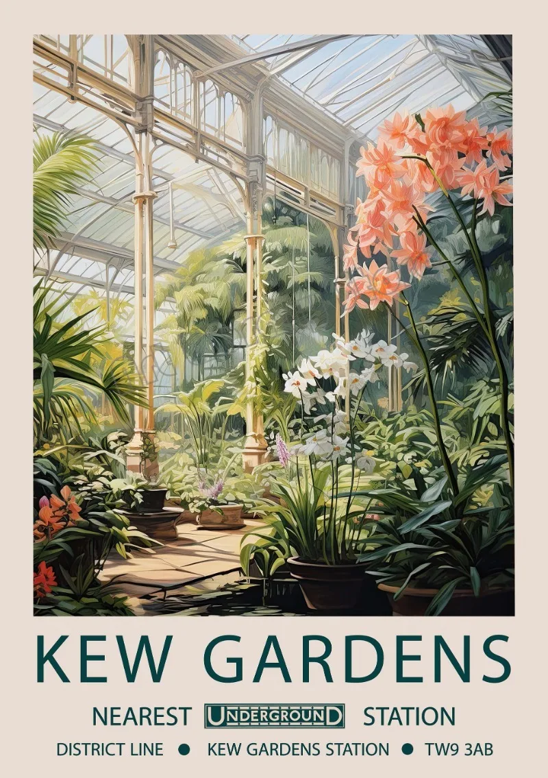 Plakat William Morris Kew Gardens - kwiatowy motyw żółty