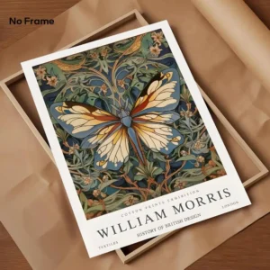 Kwiatowy wzór secesyjny - plakat vintage William Morris Złoto