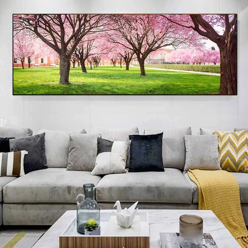 Plakat las w słońcu zielono-żółty krajobraz Fioletowy/фиолетовый