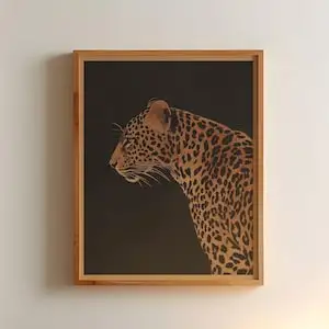 Plakat leopard afrykańskie safari retro Biały