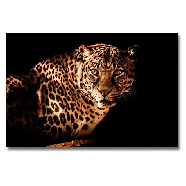 Plakat leopard afrykańskie safari retro Jasnozielony