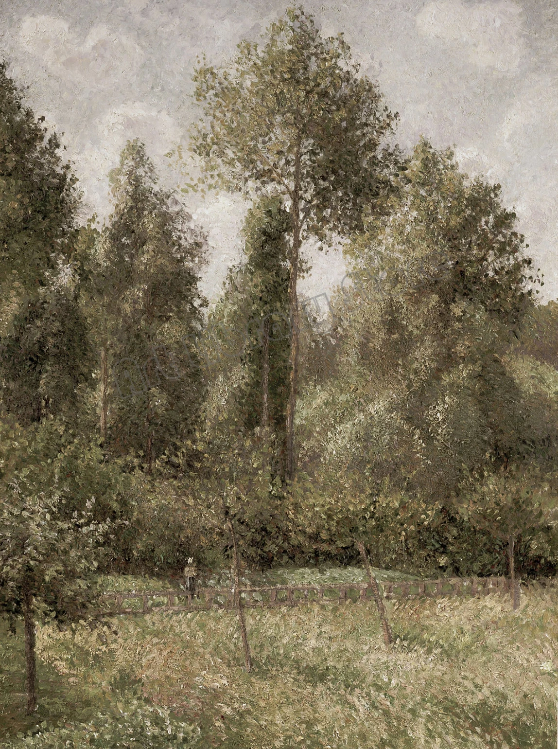 Leśny krajobraz – plakat vintage w stylu farmhouse Czerwony