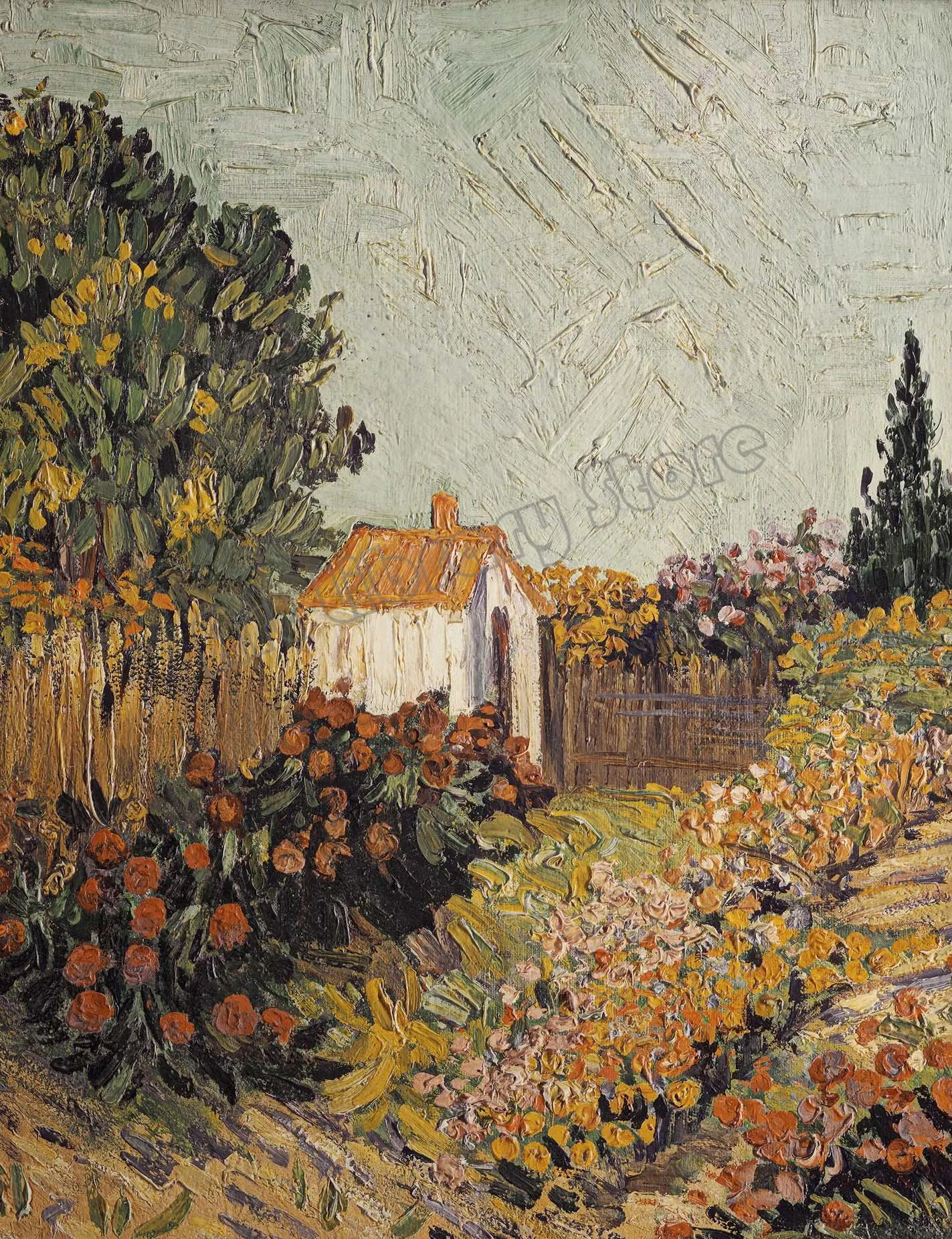Leśny krajobraz – plakat vintage w stylu farmhouse Jasnoszary