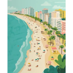Letnia plaża - plakat z pejzażem Złoto