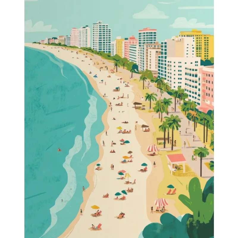 Letnia plaża - plakat z pejzażem Złoto