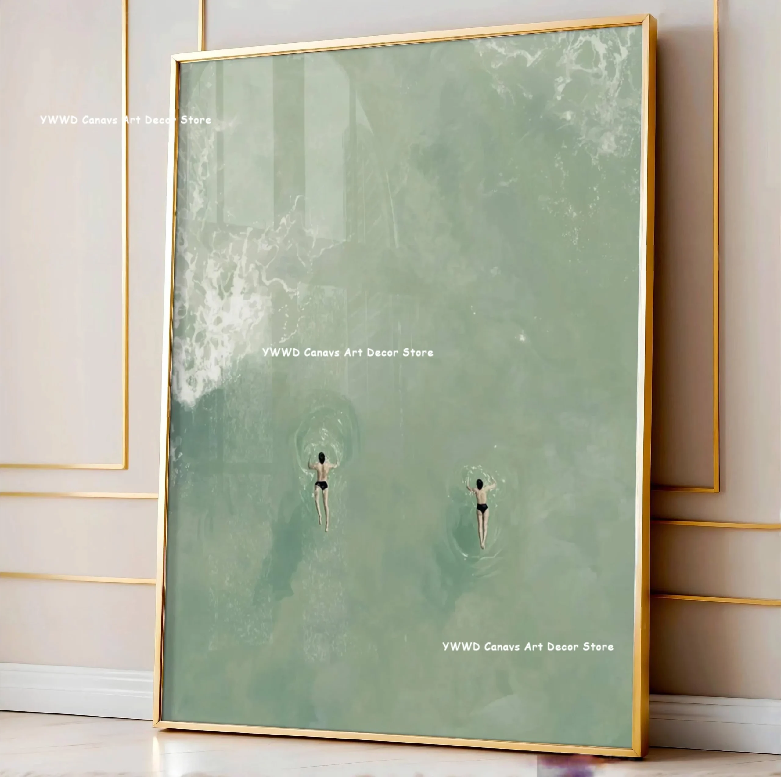 Plakat abstrakcyjny - letnie wybrzeże z rozgwiazdą Khaki