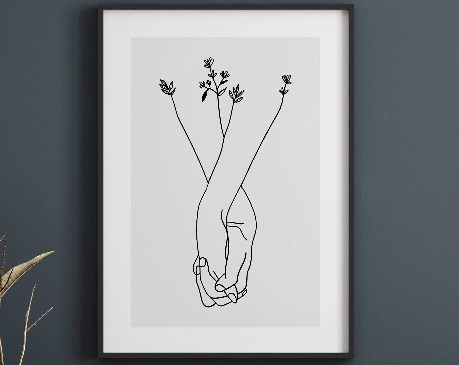 Plakat line art - abstrakcyjny rysunek kobiety Czerwony