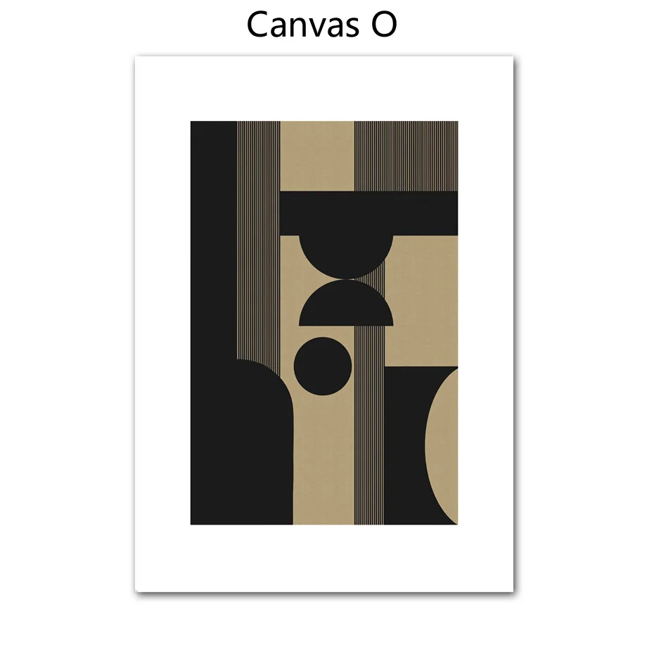 Plakat linearny kwiat i geometria vintage Jasny