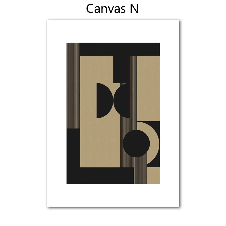 Plakat linearny kwiat i geometria vintage Pomarańczowy