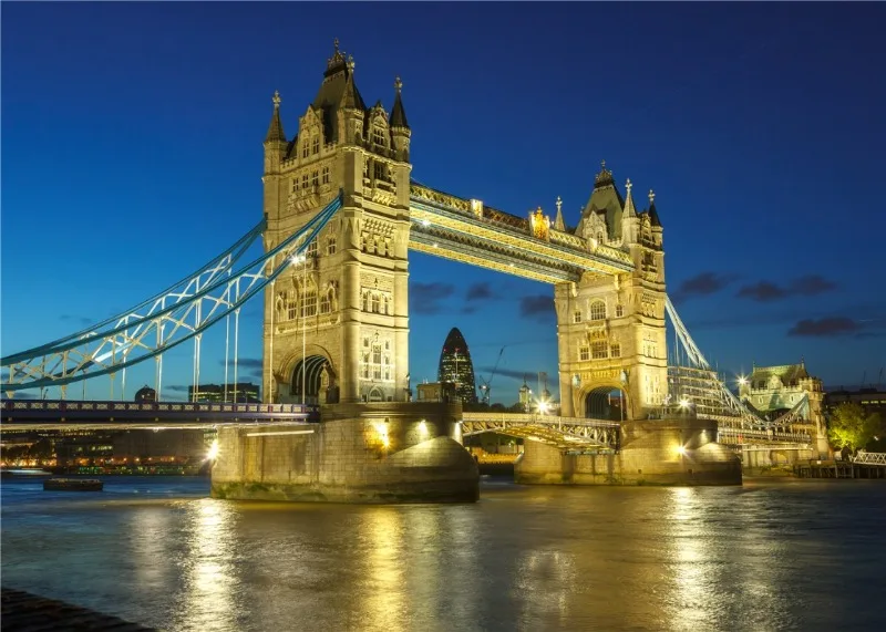 Plakat z Londynem i Tower Bridge Beżowy
