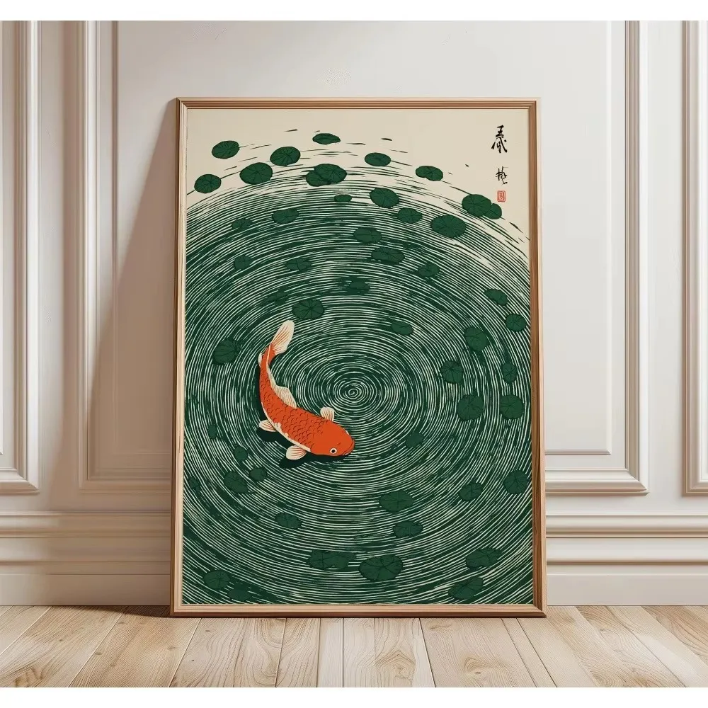 Plakat lotos - japoński minimalizm zen Jasnoszary