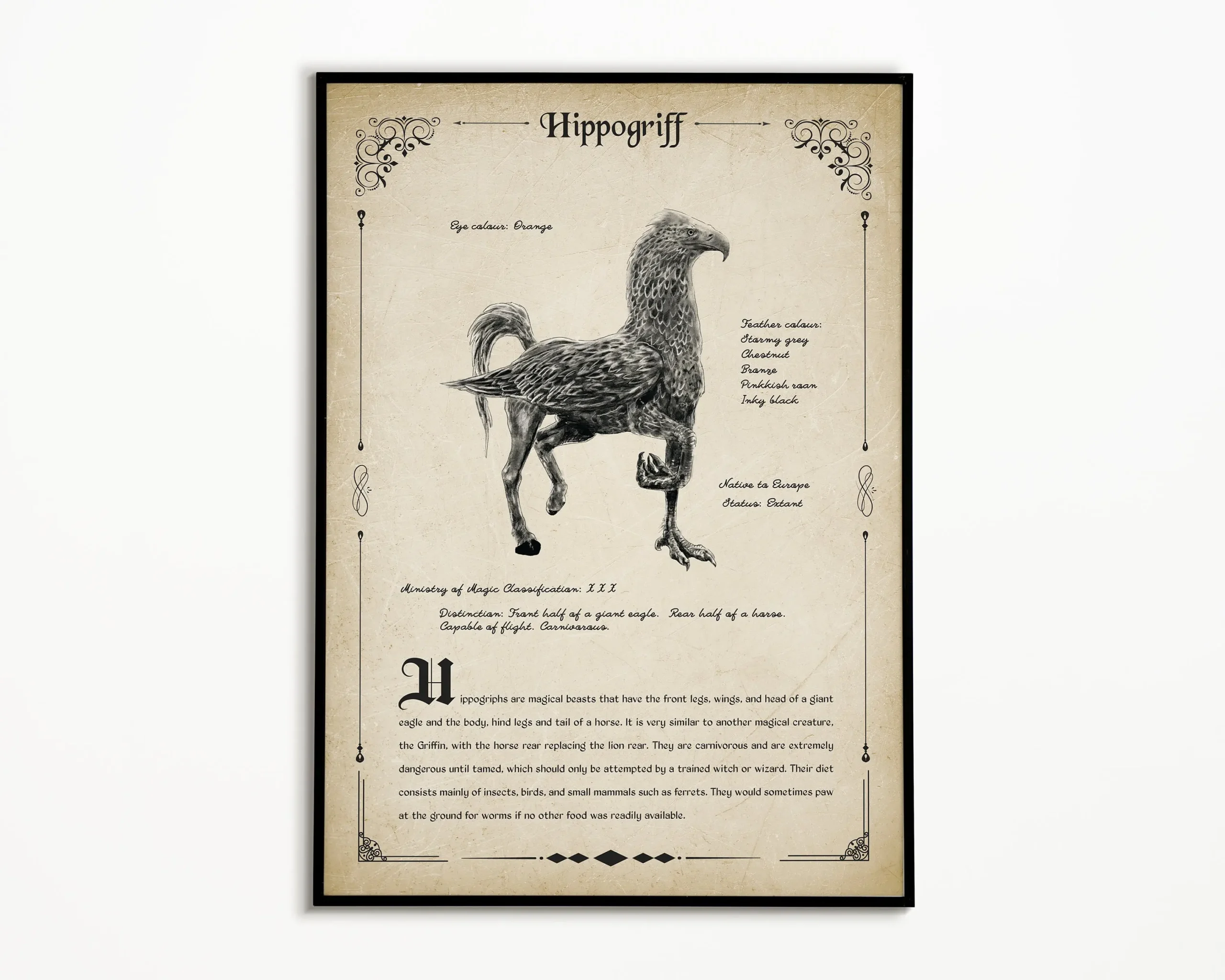 Plakat magiczne stworzenie w stylu antycznym Fioletowy