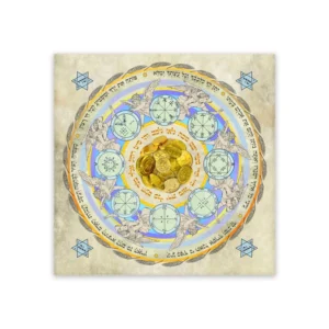 Plakat mandala symbol obfitości Biały