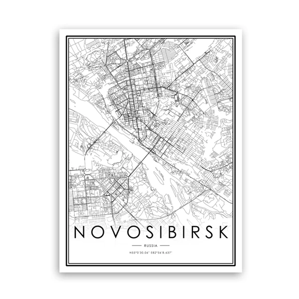 Plakat mapa miasta w stylu artystycznym Czekolada