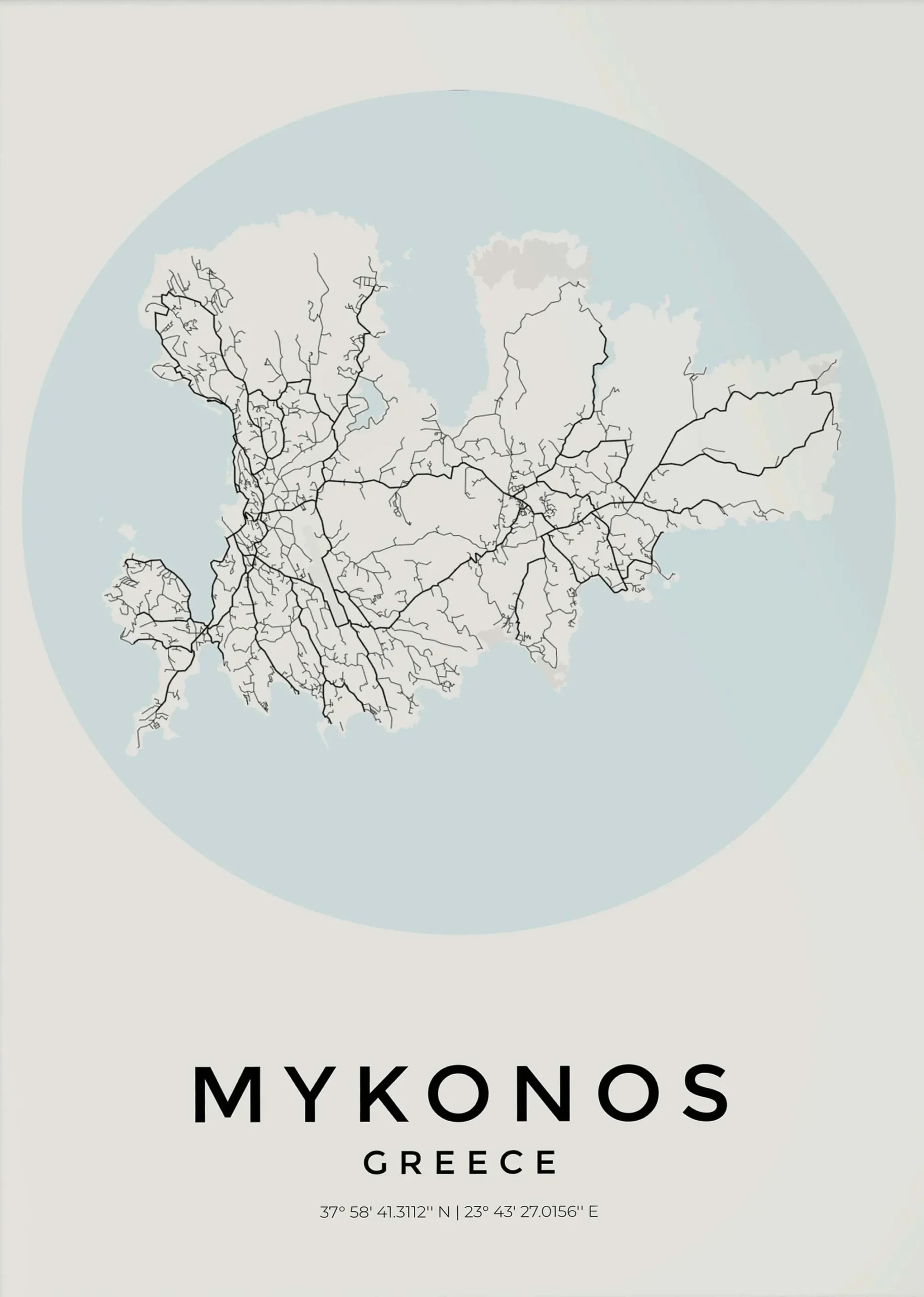 Plakat mapa miasta w geometrycznej linii Brązowy
