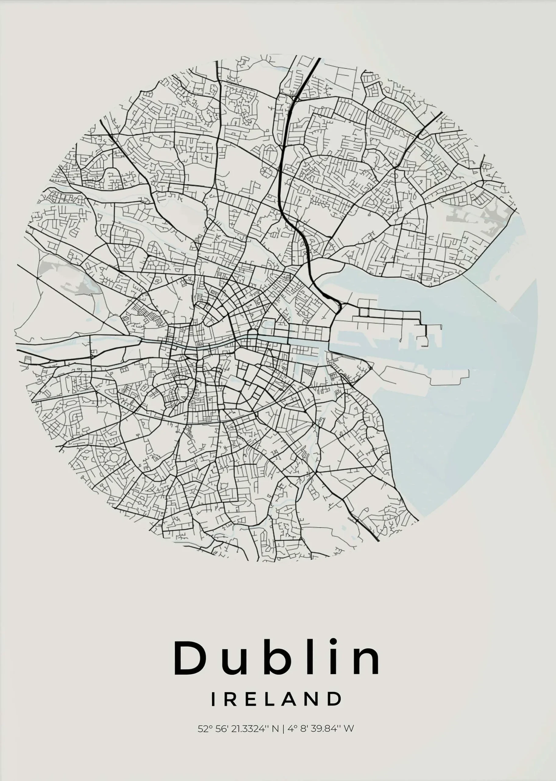 Plakat mapa miasta w geometrycznej linii Jasnozielony