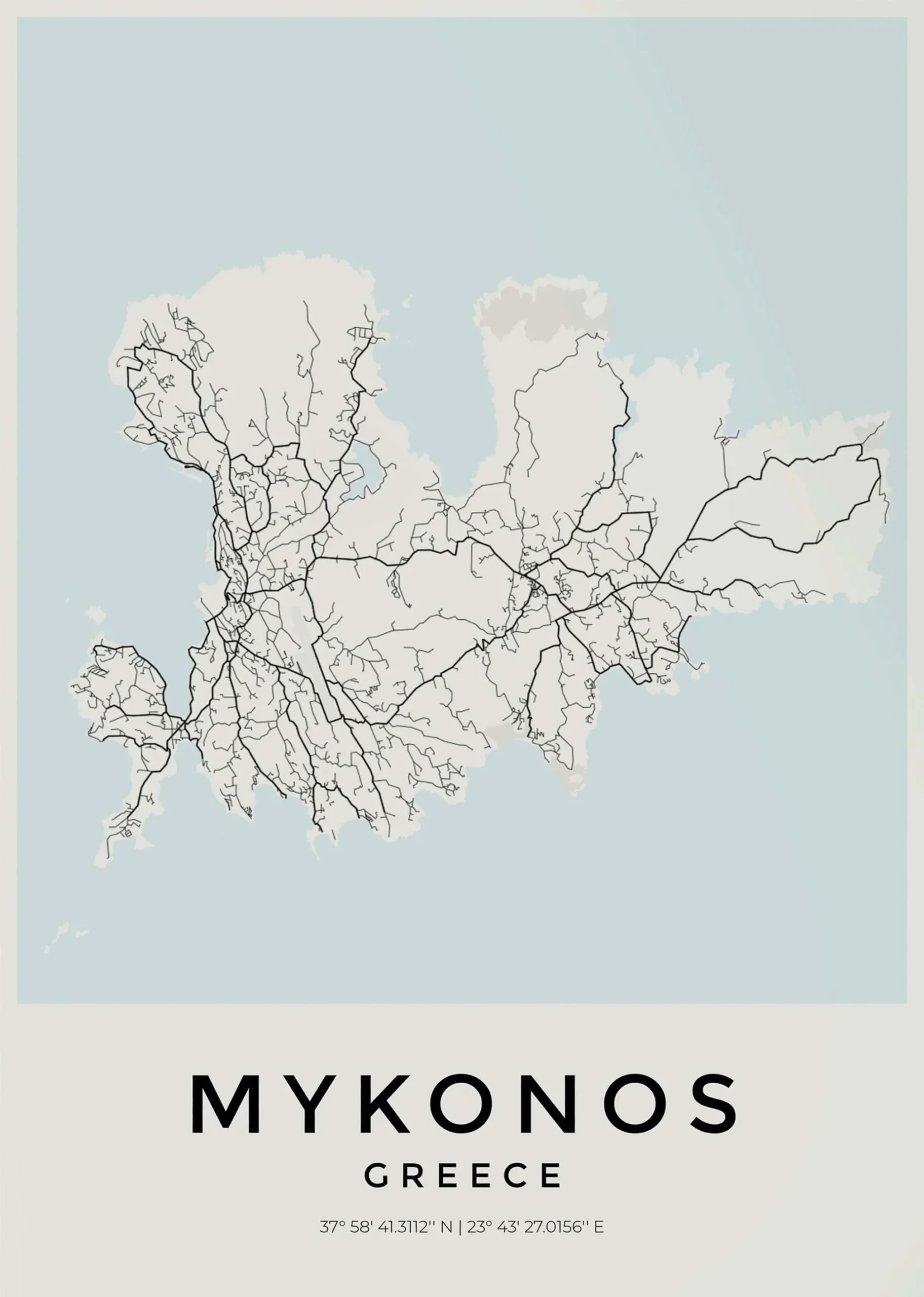 Plakat mapa miasta w geometrycznej linii Jasny