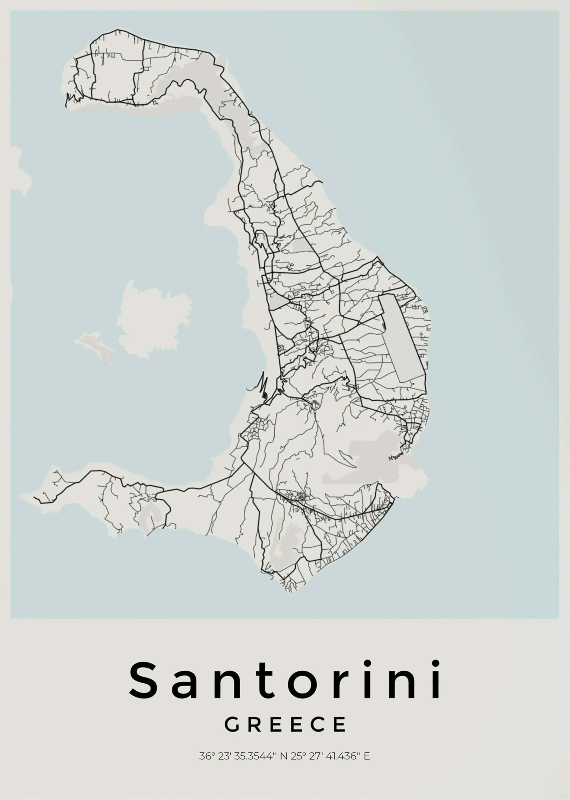 Plakat mapa miasta w geometrycznej linii Wielo