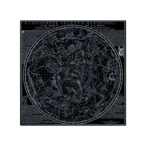Plakat mapa nieba konstelacje vintage Zielony