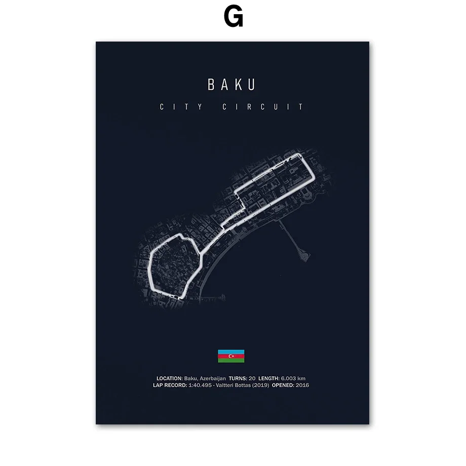 Plakat z mapą toru wyścigowego Jerez Zielony