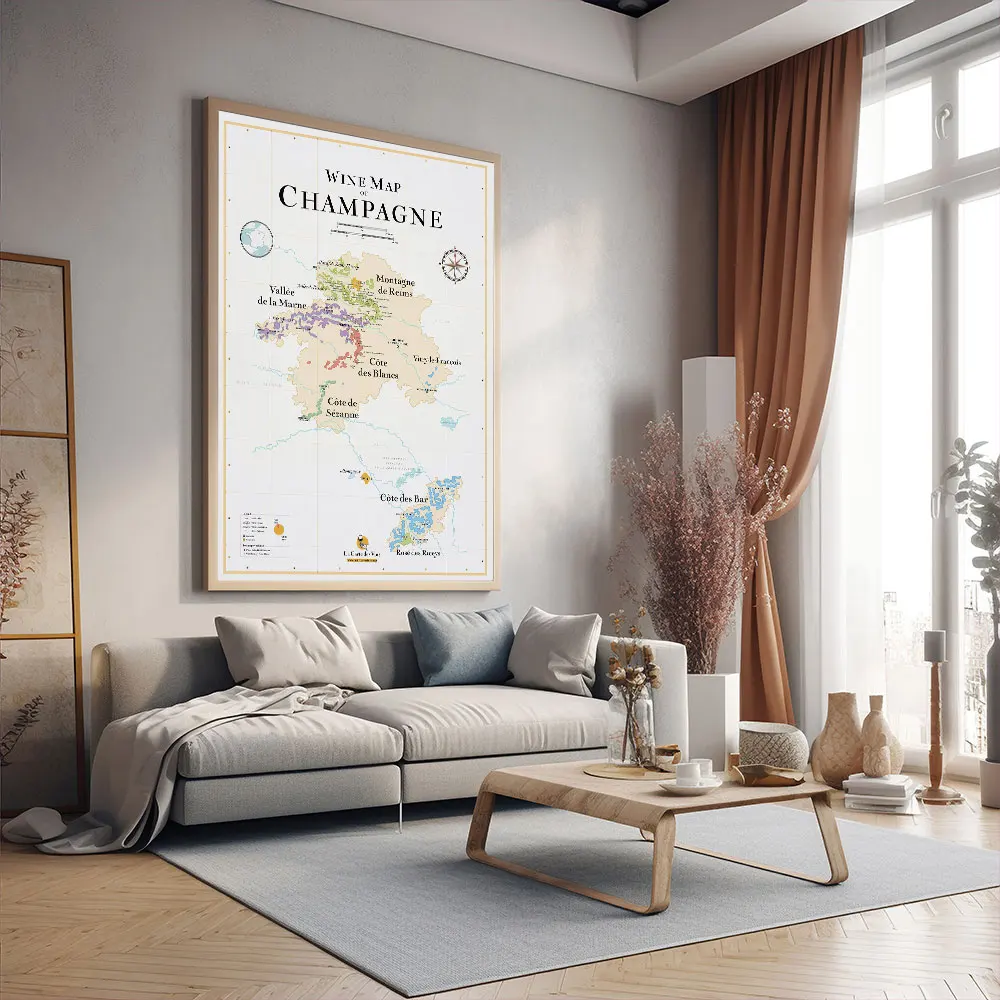 Mapa win Francji i Włoch - plakat dla konesera Burgundia
