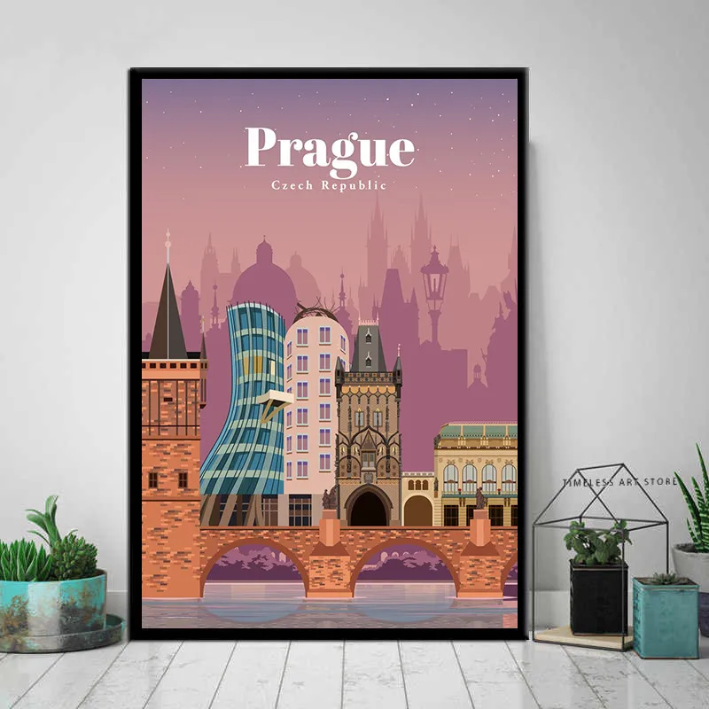 Mapy miast retro - Tokio, Praga, Sydney Jasnozielony