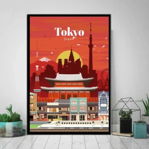 Mapy miast retro - Tokio, Praga, Sydney Pomarańczowy